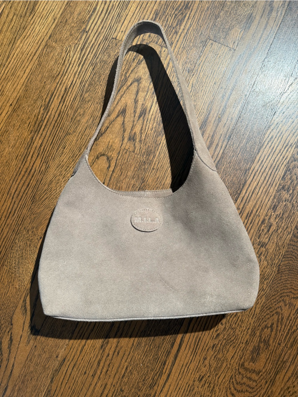 M.I.L.A Suede Shoulder Bag in Gray/Brown